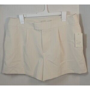 A New Day Women's High Rise Tailored Shorts Dog Bone/Cream Size 14 NWT